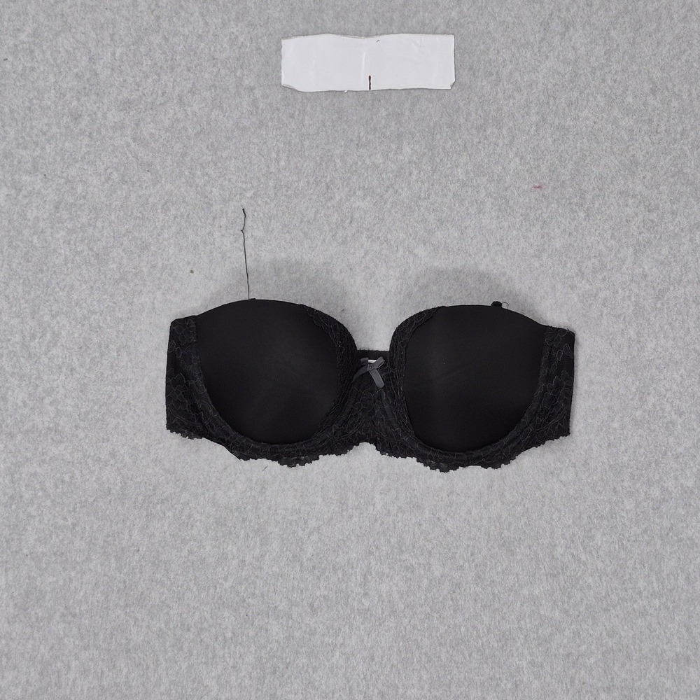 Victoria's Secret Women Bra 34D Black Dream Angels T Shirt Underwired Lace READ